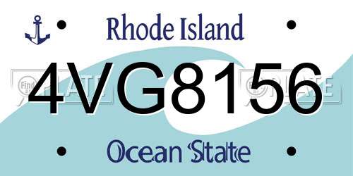 4VG8156 Rhode Island License Plate
