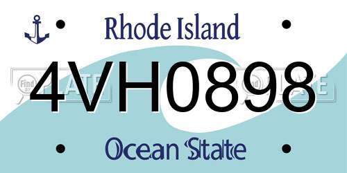 4VH0898 Rhode Island License Plate