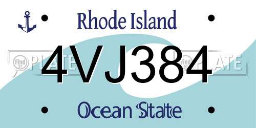 4VJ384 Rhode Island License Plate
