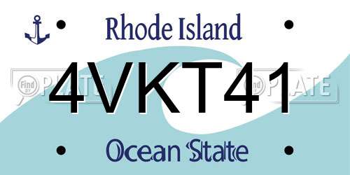 4VKT41 Rhode Island License Plate