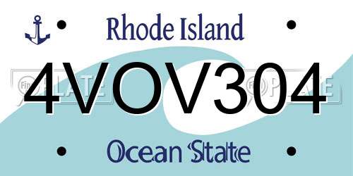 4VOV304 Rhode Island License Plate