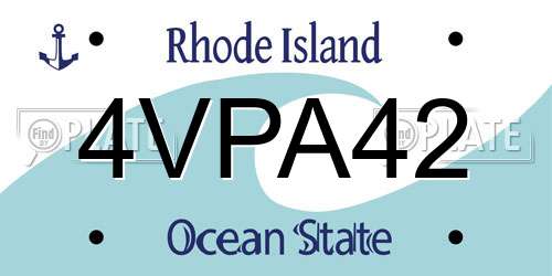4VPA42 Rhode Island License Plate