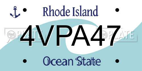 4VPA47 Rhode Island License Plate