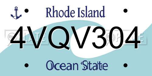 4VQV304 Rhode Island License Plate