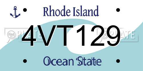 4VT129 Rhode Island License Plate