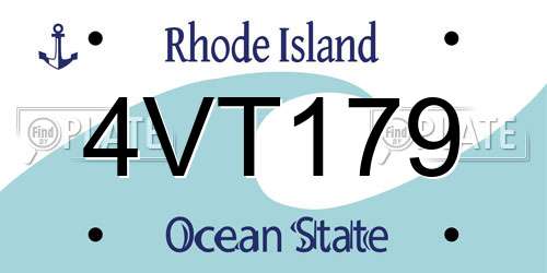 4VT179 Rhode Island License Plate
