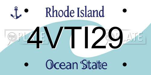 4VTI29 Rhode Island License Plate