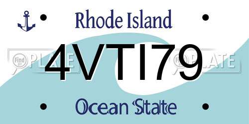 4VTI79 Rhode Island License Plate