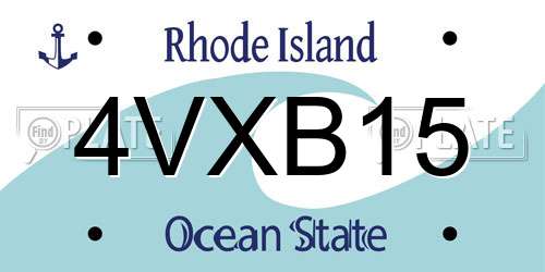 4VXB15 Rhode Island License Plate