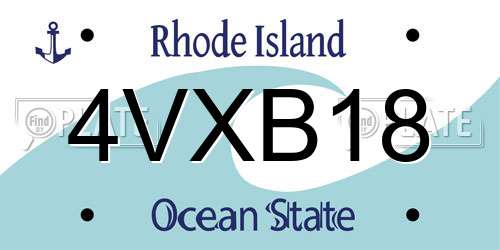 4VXB18 Rhode Island License Plate
