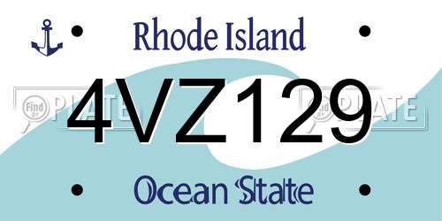 4VZ129 Rhode Island License Plate