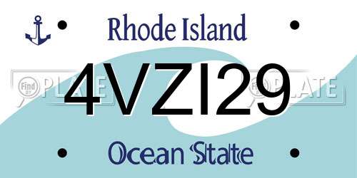 4VZI29 Rhode Island License Plate