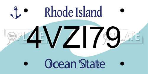 4VZI79 Rhode Island License Plate