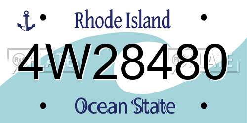4W28480 Rhode Island License Plate