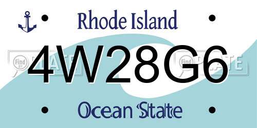 4W28G6 Rhode Island License Plate