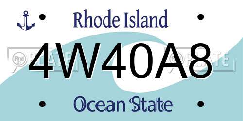 4W40A8 Rhode Island License Plate