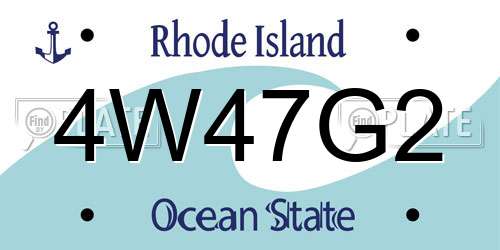 4W47G2 Rhode Island License Plate