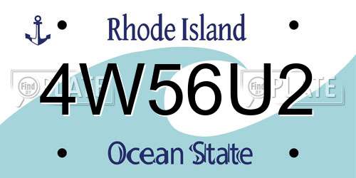 4W56U2 Rhode Island License Plate
