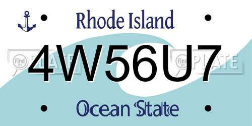 4W56U7 Rhode Island License Plate