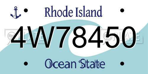 4W78450 Rhode Island License Plate