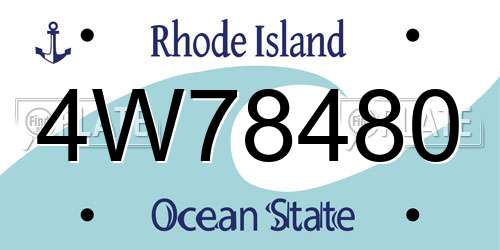 4W78480 Rhode Island License Plate