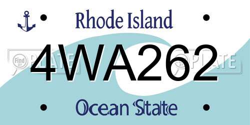 4WA262 Rhode Island License Plate