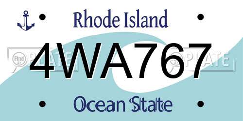 4WA767 Rhode Island License Plate