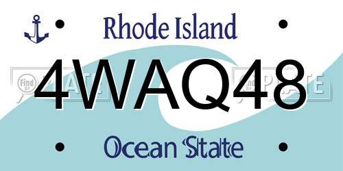 4WAQ48 Rhode Island License Plate