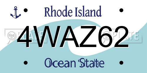 4WAZ62 Rhode Island License Plate