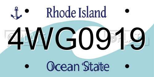 4WG0919 Rhode Island License Plate