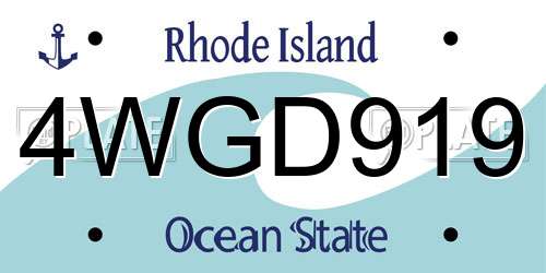 4WGD919 Rhode Island License Plate