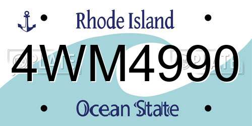 4WM4990 Rhode Island License Plate