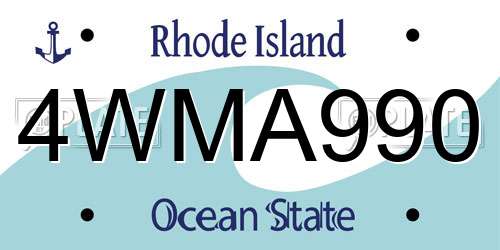4WMA990 Rhode Island License Plate