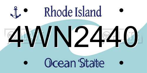 4WN2440 Rhode Island License Plate