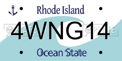 4WNG14 Rhode Island License Plate