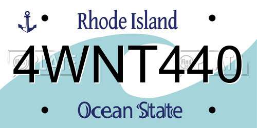 4WNT440 Rhode Island License Plate