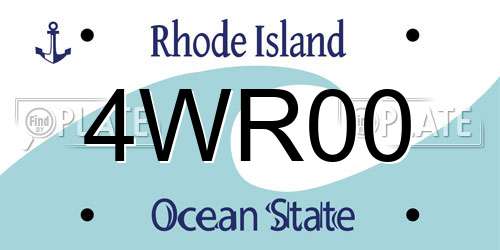 4WR00 Rhode Island License Plate