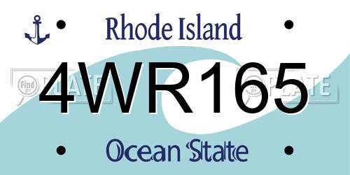 4WR165 Rhode Island License Plate