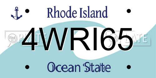 4WRI65 Rhode Island License Plate