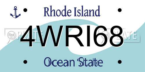 4WRI68 Rhode Island License Plate