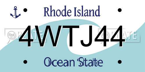4WTJ44 Rhode Island License Plate