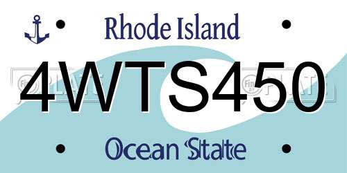 4WTS450 Rhode Island License Plate