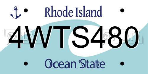 4WTS480 Rhode Island License Plate