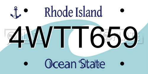 4WTT659 Rhode Island License Plate