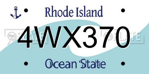 4WX370 Rhode Island License Plate