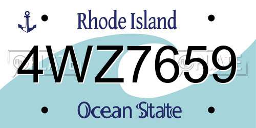 4WZ7659 Rhode Island License Plate