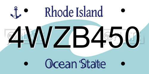 4WZB450 Rhode Island License Plate