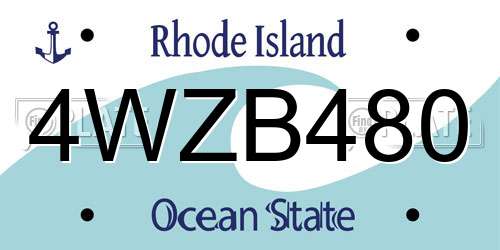 4WZB480 Rhode Island License Plate