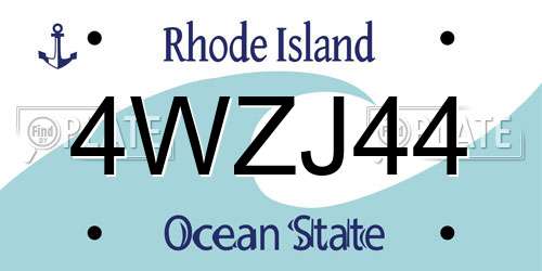4WZJ44 Rhode Island License Plate