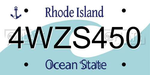 4WZS450 Rhode Island License Plate